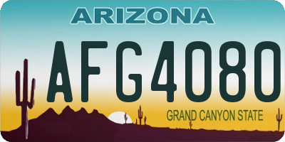 AZ license plate AFG4080