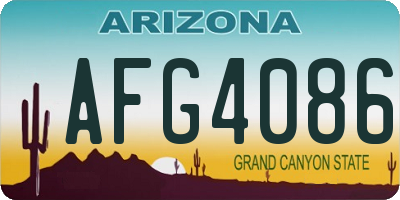 AZ license plate AFG4086