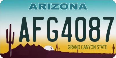 AZ license plate AFG4087
