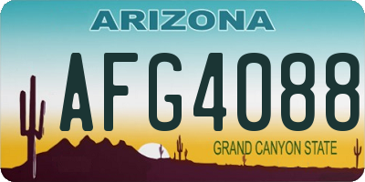 AZ license plate AFG4088