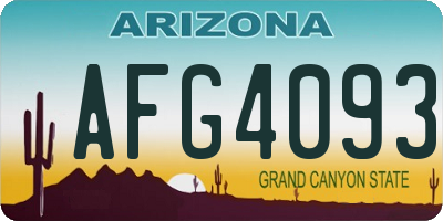 AZ license plate AFG4093