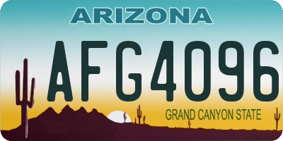 AZ license plate AFG4096