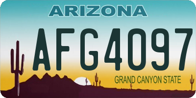 AZ license plate AFG4097