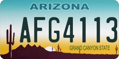 AZ license plate AFG4113