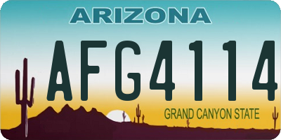 AZ license plate AFG4114