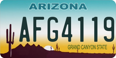 AZ license plate AFG4119