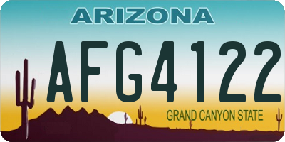 AZ license plate AFG4122