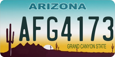 AZ license plate AFG4173