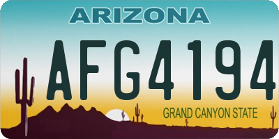AZ license plate AFG4194