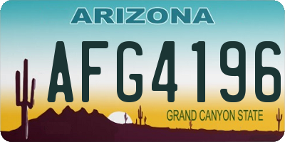 AZ license plate AFG4196