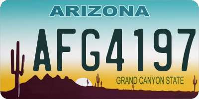 AZ license plate AFG4197