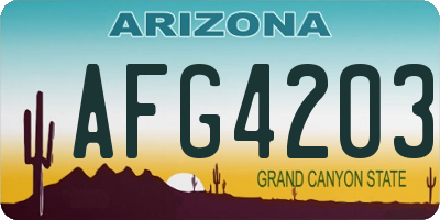 AZ license plate AFG4203