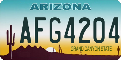 AZ license plate AFG4204