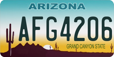 AZ license plate AFG4206