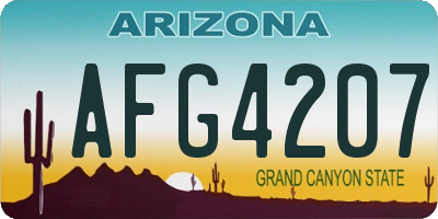 AZ license plate AFG4207