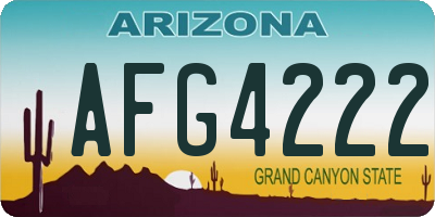 AZ license plate AFG4222