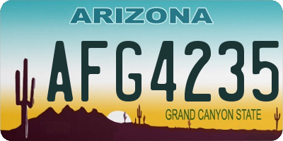 AZ license plate AFG4235