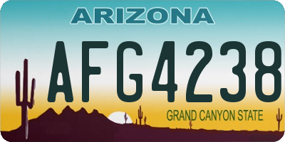 AZ license plate AFG4238