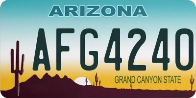 AZ license plate AFG4240