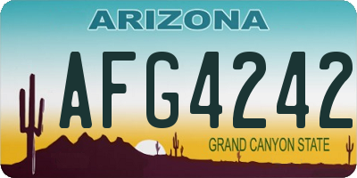 AZ license plate AFG4242