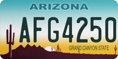 AZ license plate AFG4250