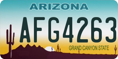AZ license plate AFG4263