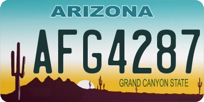 AZ license plate AFG4287