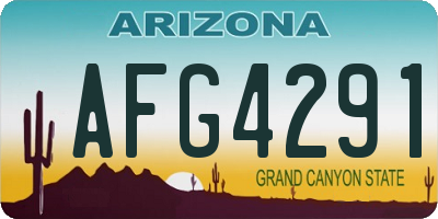 AZ license plate AFG4291