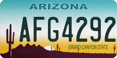 AZ license plate AFG4292