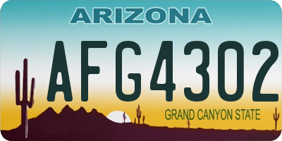 AZ license plate AFG4302