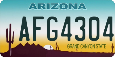 AZ license plate AFG4304