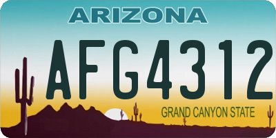 AZ license plate AFG4312