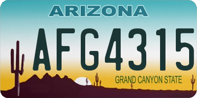 AZ license plate AFG4315