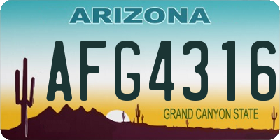 AZ license plate AFG4316