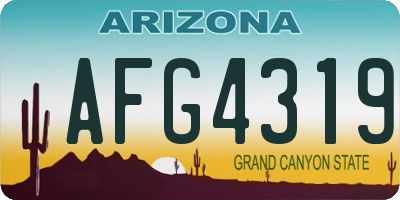 AZ license plate AFG4319