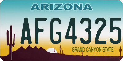 AZ license plate AFG4325