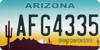 AZ license plate AFG4335
