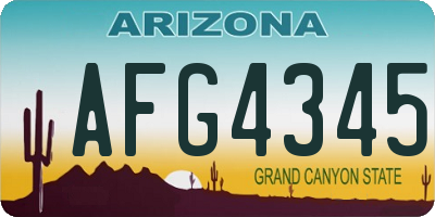 AZ license plate AFG4345