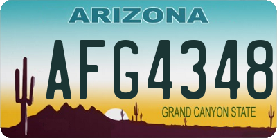 AZ license plate AFG4348