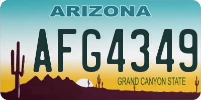 AZ license plate AFG4349