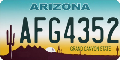 AZ license plate AFG4352
