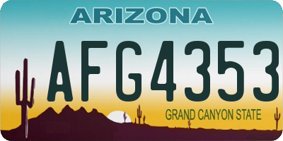 AZ license plate AFG4353