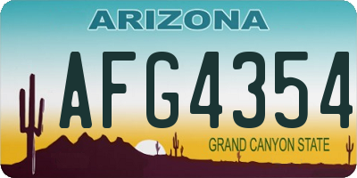 AZ license plate AFG4354