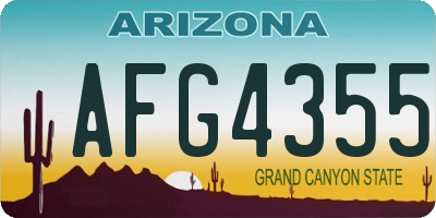AZ license plate AFG4355