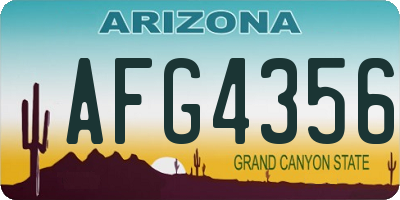 AZ license plate AFG4356