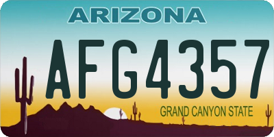 AZ license plate AFG4357