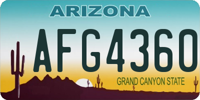 AZ license plate AFG4360