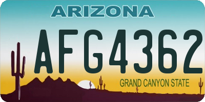 AZ license plate AFG4362