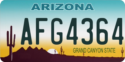 AZ license plate AFG4364