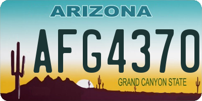AZ license plate AFG4370